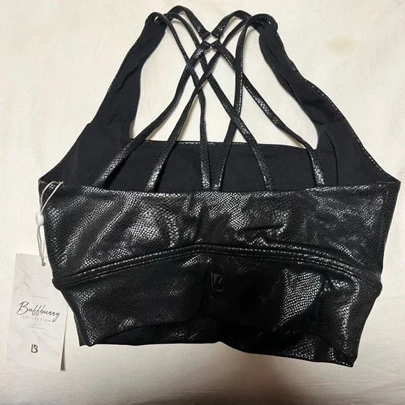 BuffBunny leather print black sports bra - Picture 4 of 6
